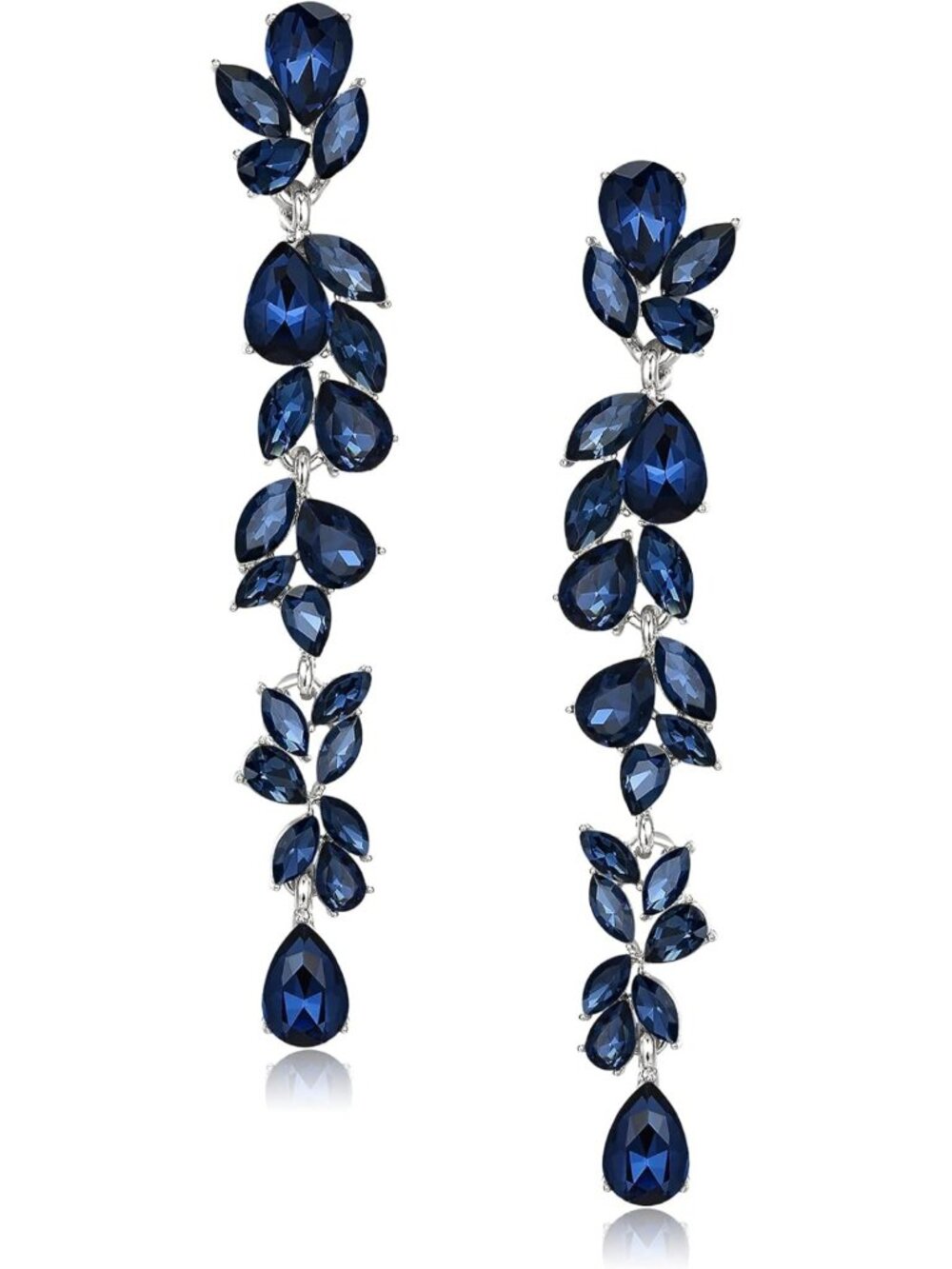 Elegant Marquise Crystal Long Dangle Earrings for Brides & Special Occasions
